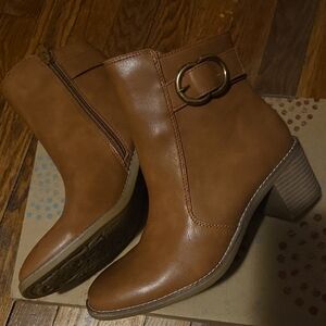 Women's Tan Leather Ankle Boots